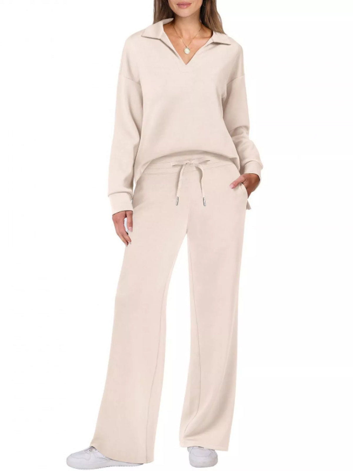 Dropped Shoulder Top and Pants Set