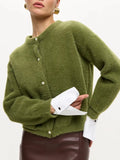 Fuzzy Knit Button Down Cardigan
