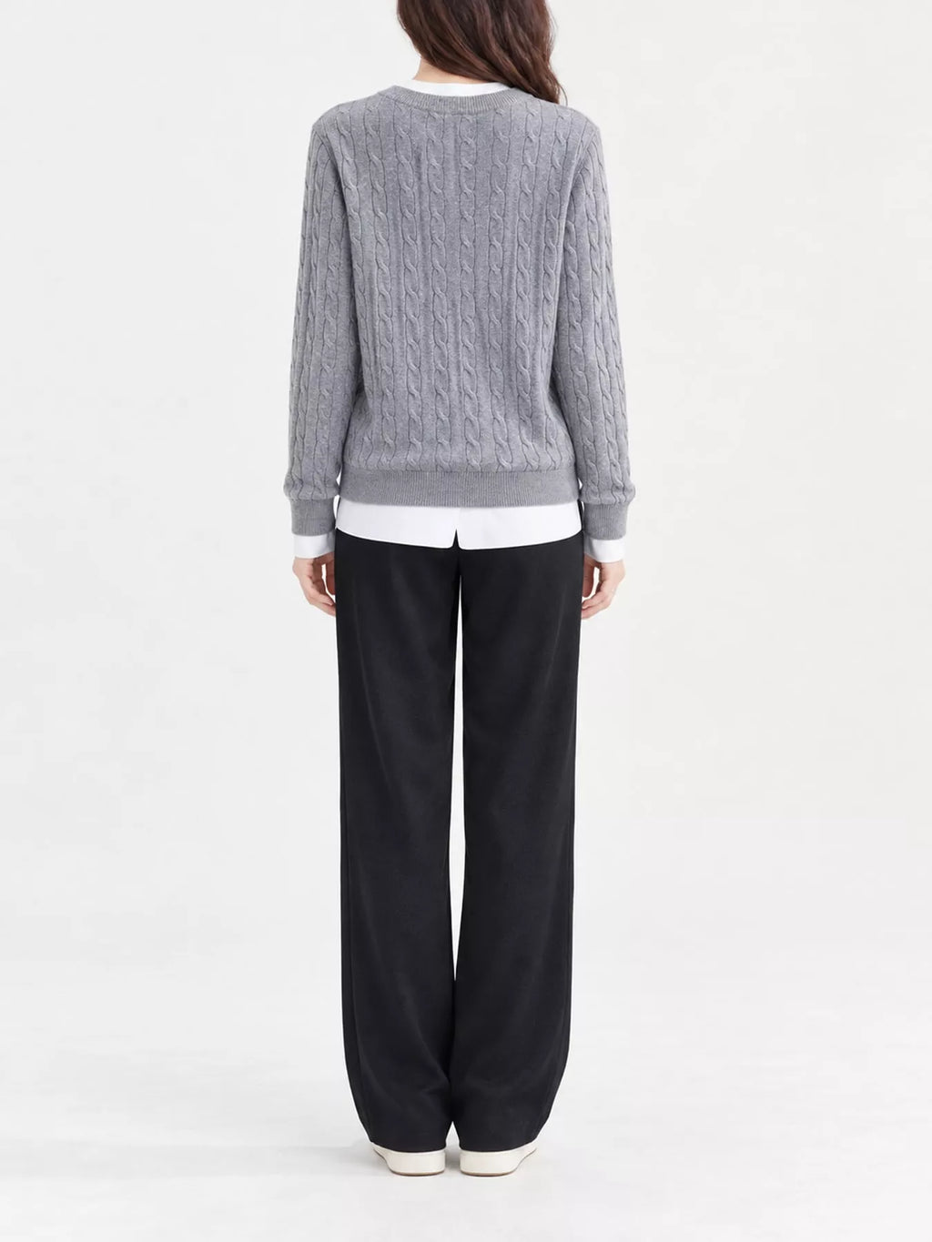 Cable-Knit Button-Down Cardigan