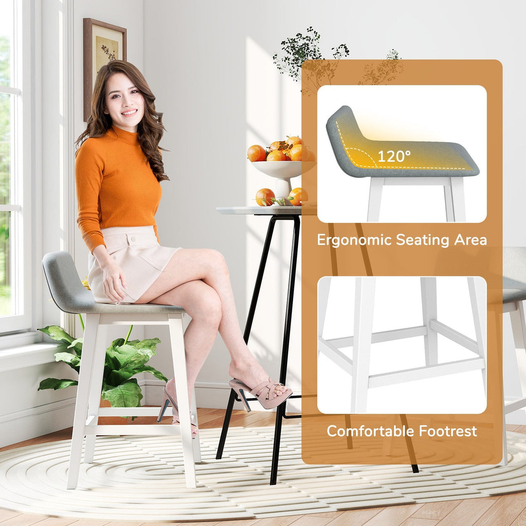 24 Inch Counter Height Bar Stools Set of 2 with Low Back