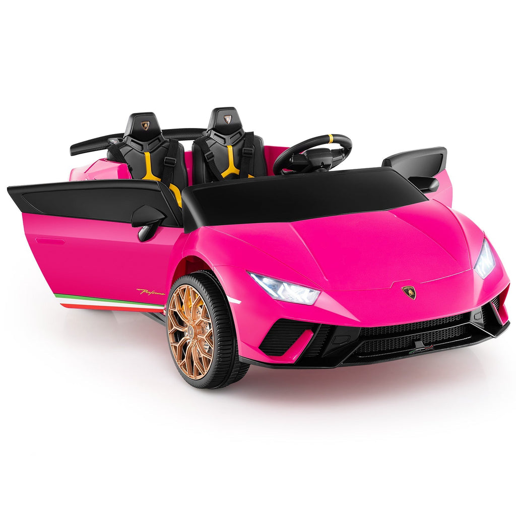 24V Ride-on Car for Kids 4WD 2-Seater Licensed Lamborghini Electric Vehicles with Music