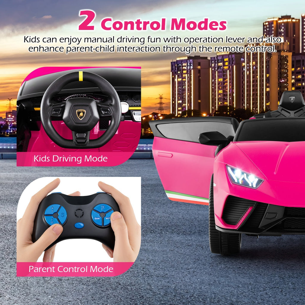 24V Ride-on Car for Kids 4WD 2-Seater Licensed Lamborghini Electric Vehicles with Music