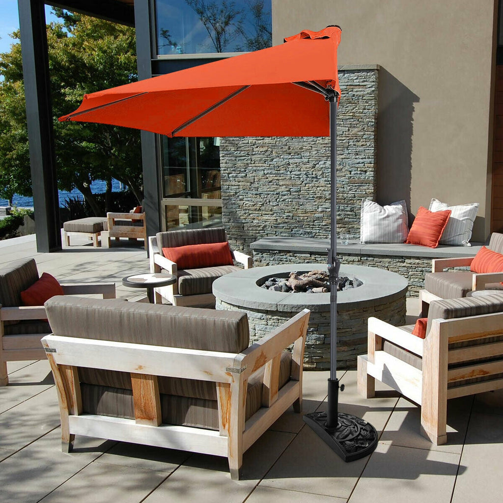 9Ft Patio Bistro Half Round Umbrella