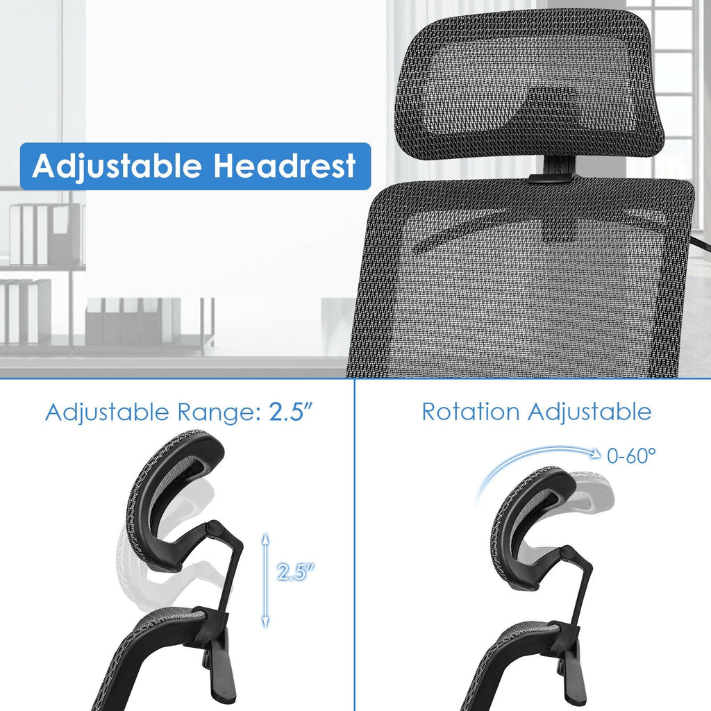 Height Adjustable Ergonomic High Back Mesh Office Chair with Hange