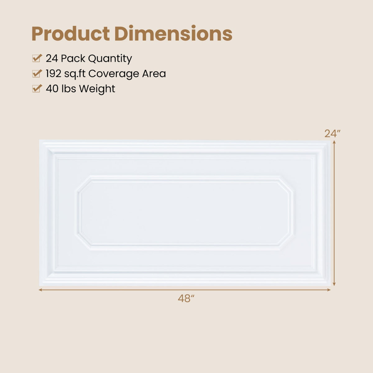 24 Pieces Ceiling Tiles Decorative PVC Ceiling Covering Panels