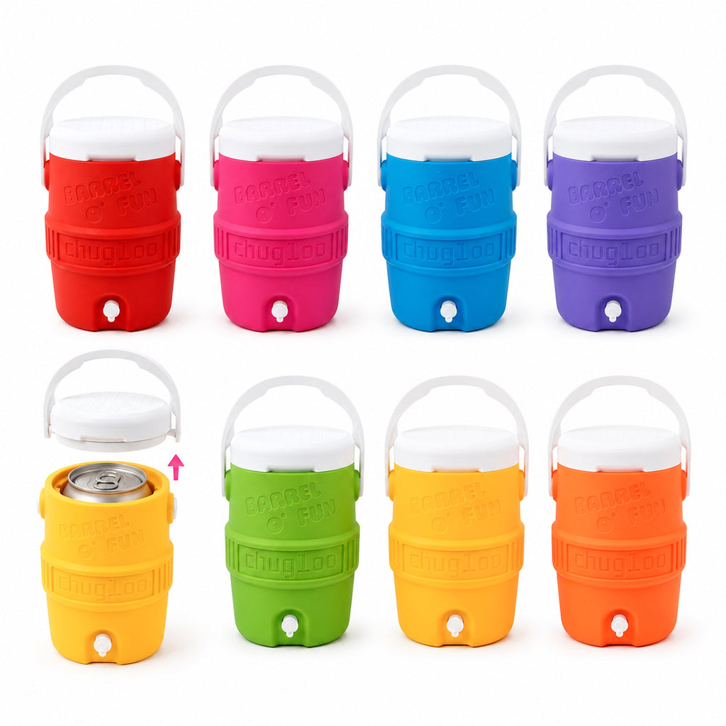 3D Printed Colorful Beverage Can Holder, Portable Barrel Style Drink Container With Handle For 12 Oz Cans And Bottles