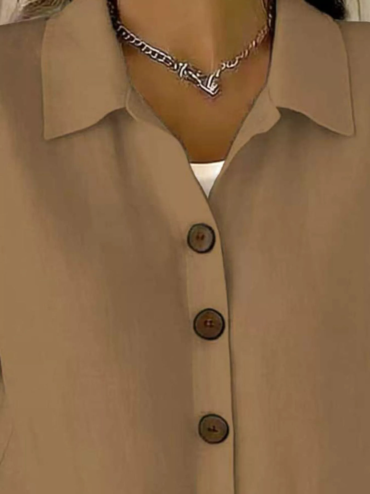 Full Size Button-Down Short Sleeve Shirt Plus Size