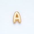 24K Gold Filled 10mm Chubby Minimalist Alphabet Letter Initial Personalized Bead | A1578-A1590