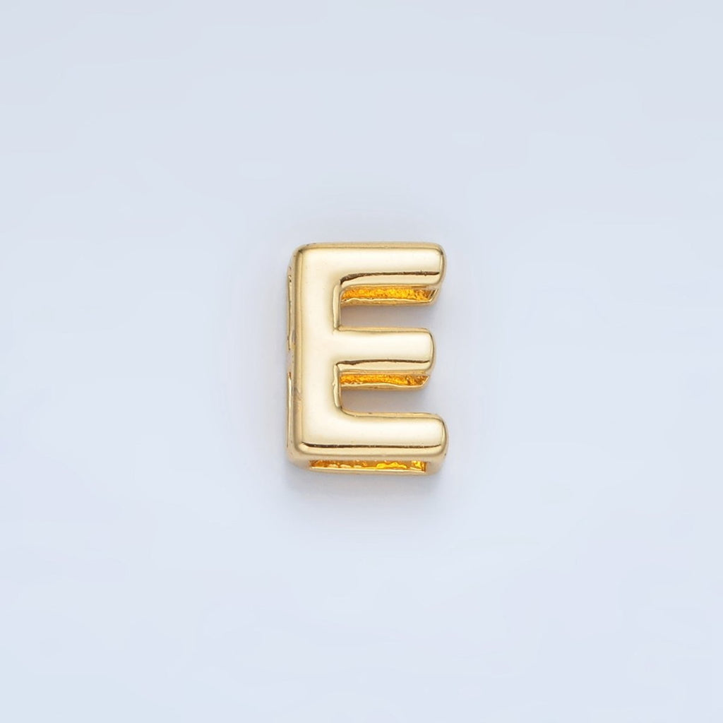 24K Gold Filled 10mm Chubby Minimalist Alphabet Letter Initial Personalized Bead | A1578-A1590