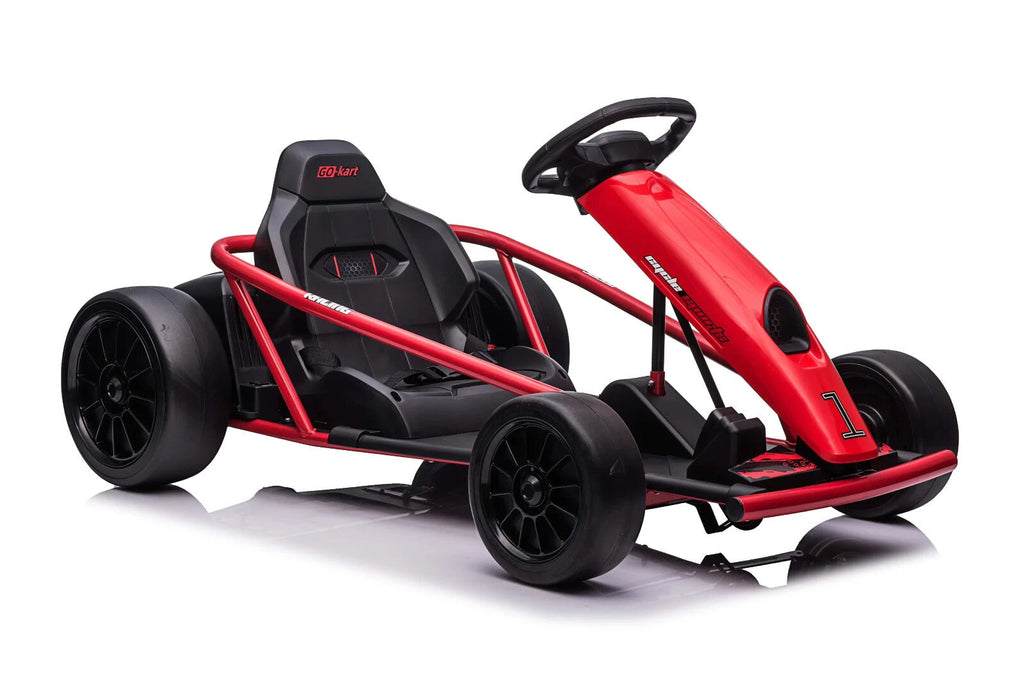 24V Red Drift Go-Kart with Electric Motor