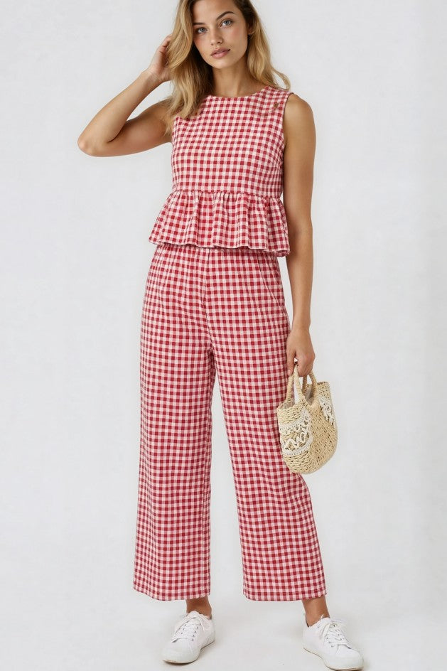 Miss Sparkling Gingham Pants & Top Set