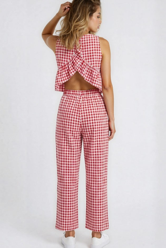 Miss Sparkling Gingham Pants & Top Set