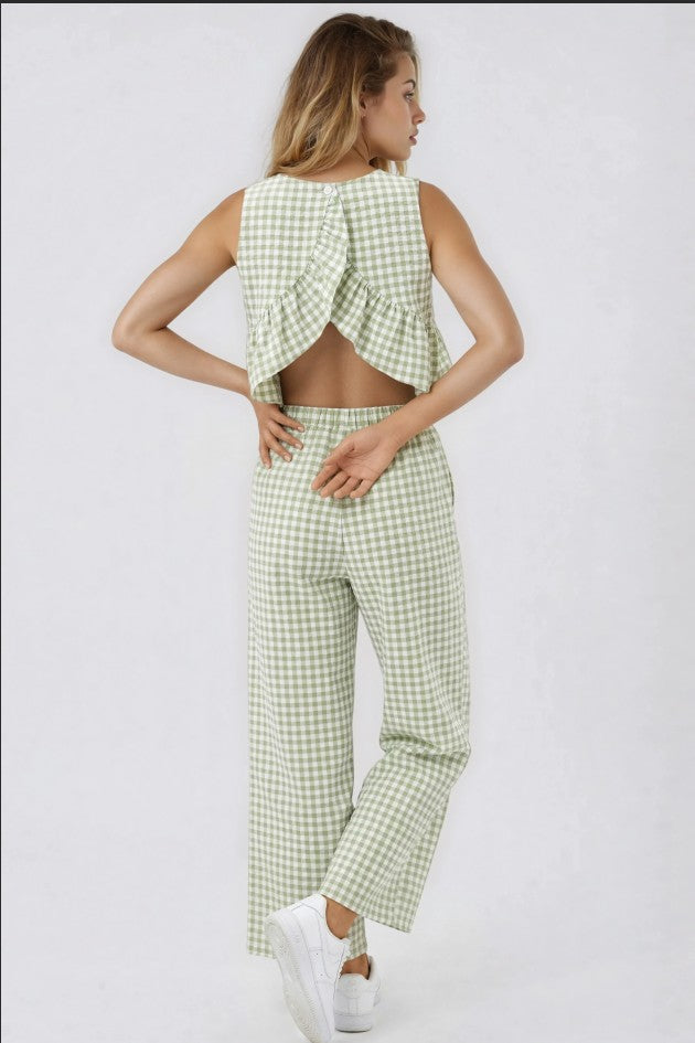 Miss Sparkling Gingham Pants & Top Set