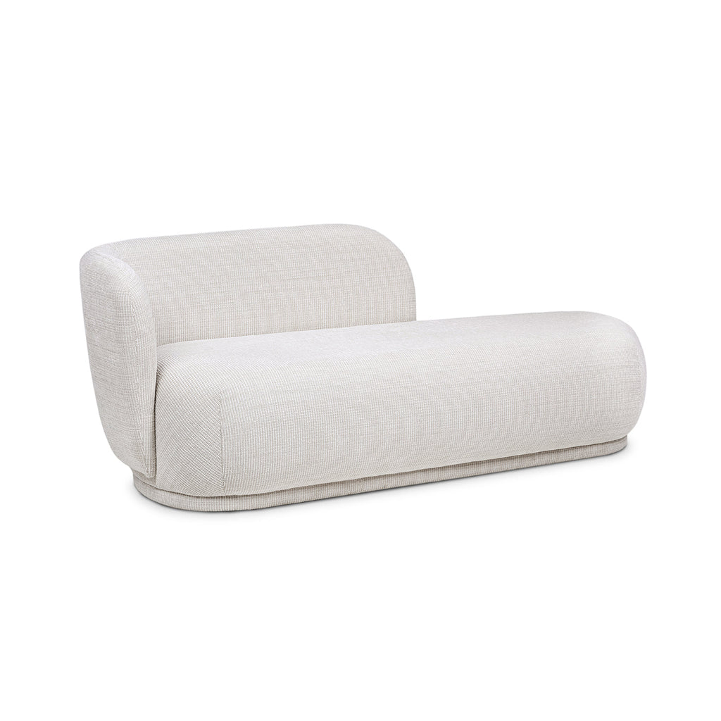 Aire 75" RAF Modern Rounded Chaise Lounge with Boucle Upholstery - Stone Light