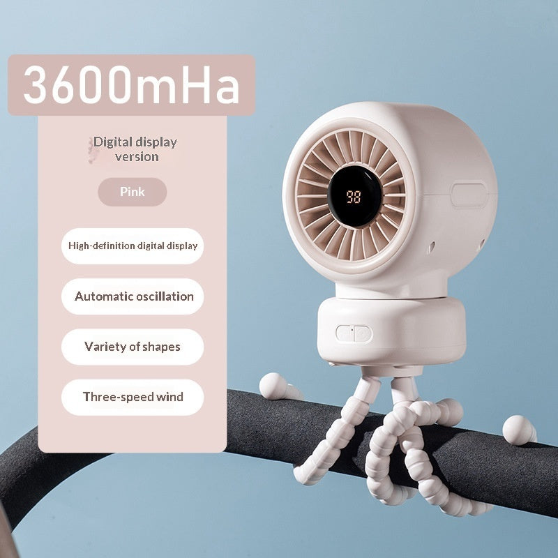 Baby Stroller Fan With A Swiveling Head Function