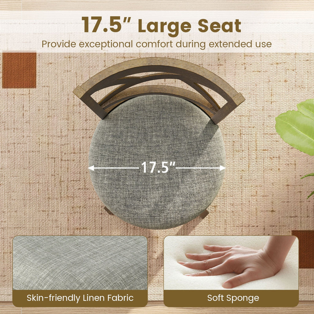 25/30 Inch Swivel Bar Stools Set of 2 with Backrests and Wood Frame