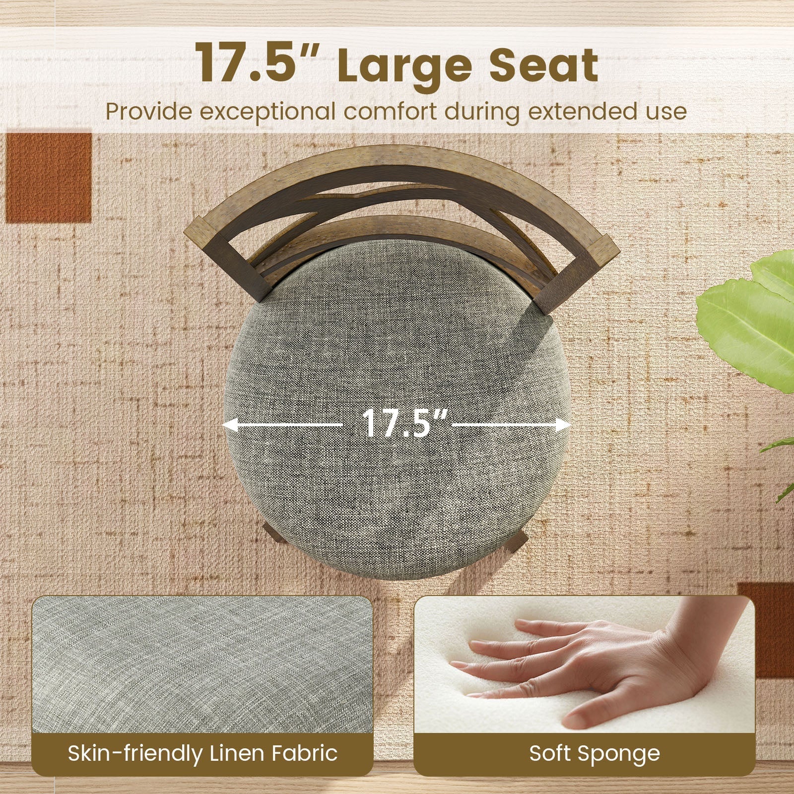 25/30 Inch Swivel Bar Stools Set of 2 with Backrests and Wood Frame