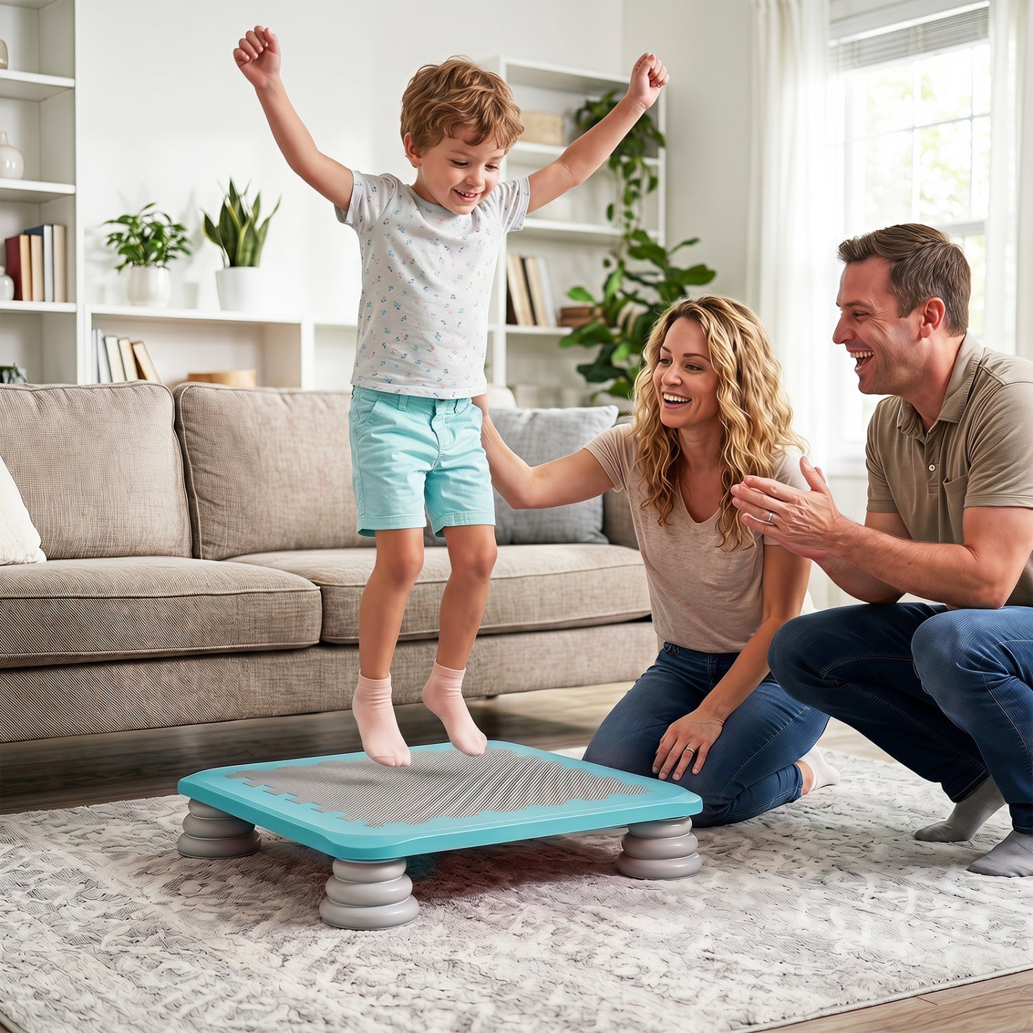 Kids Mini Trampoline 25.5 Inch with Non-Slip Foot Pads