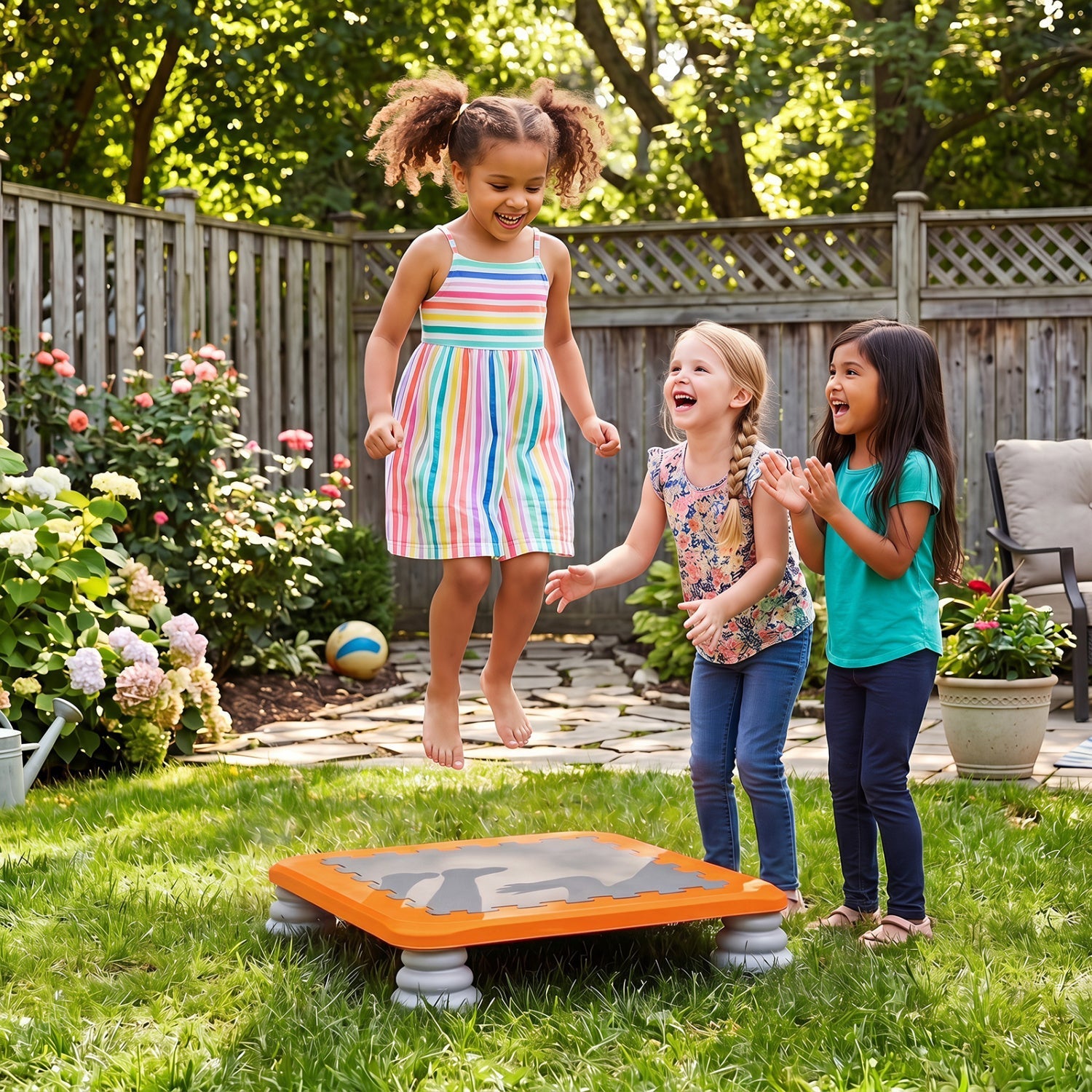 Kids Mini Trampoline 25.5 Inch with Non-Slip Foot Pads