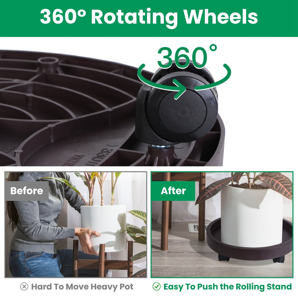 Plant Caddy with Wheels - 12.8in or 14in, 176-187lb Capacity