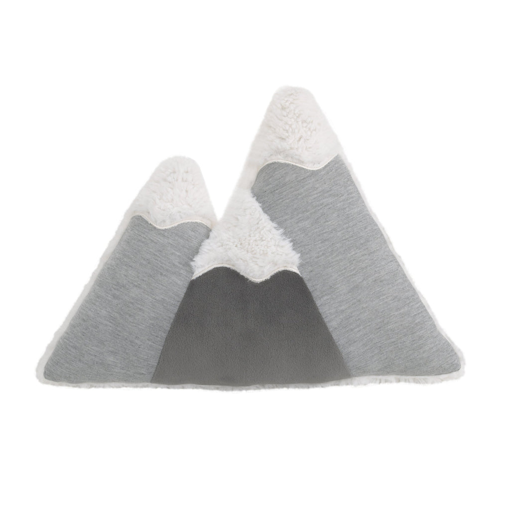 Little Love by NoJo Mountain Shaped Grey and White Plush Decorative Pillow