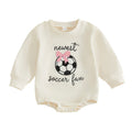 Football Bow-knot Embroidered Long-sleeve Romper