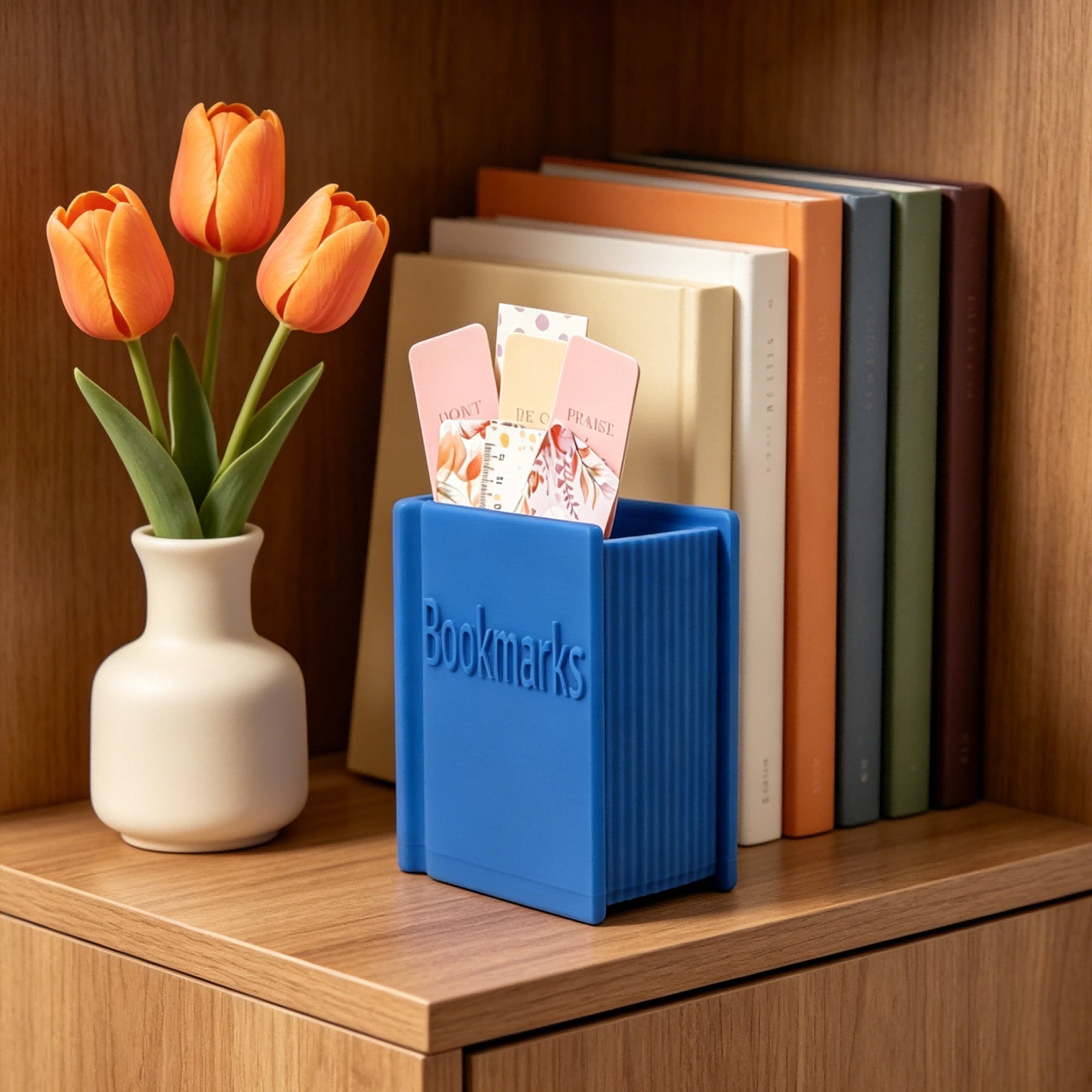 3D Printed Book-Shaped Bookmark Holder, Desktop Bookmark Organizer With Large Capacity, Decorative Book Style Storage Stand For Desk, Office, Reading Room & Bookshelf
