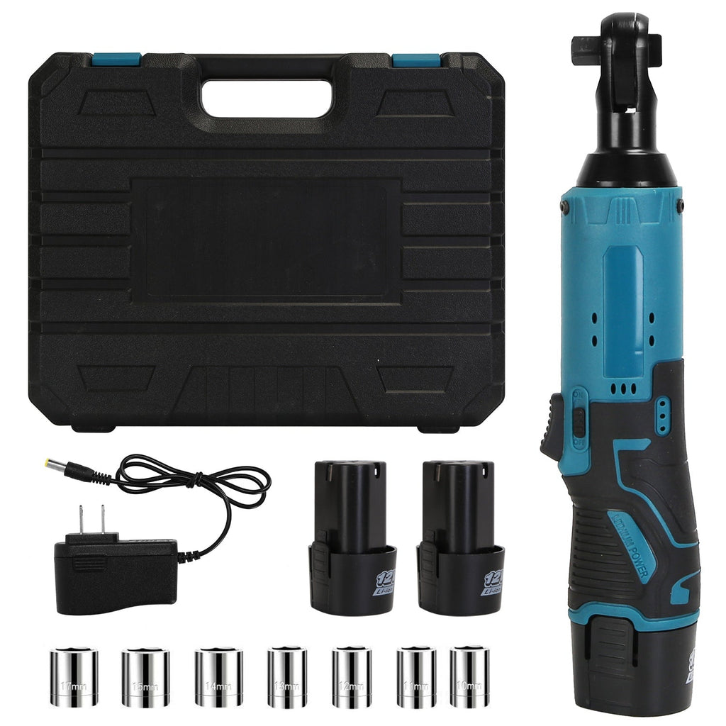 Cordless Electric Ratchet Wrench Set with 7 Sockets
