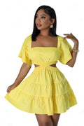 Off or On the Shoulder Cut Out Mini Dress