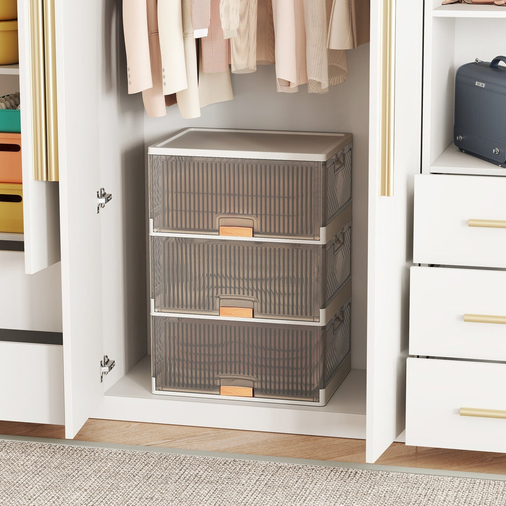 3/4/5/6-Cube Stackable Storage Bins with Detachable Wheels