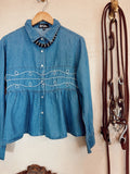 The Loopty Lou Long Sleeve Denim Top-L/XL