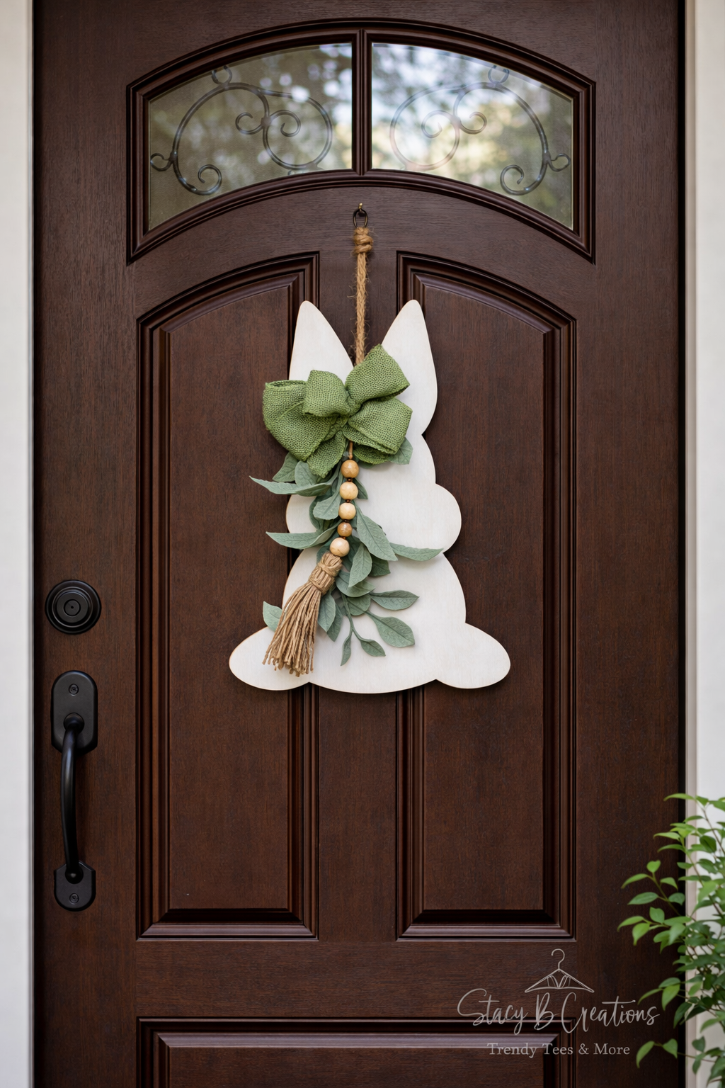 Whitewash Mini Bunny Door Hanger