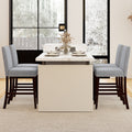 26 inch Counter Height Chairs Set of 2 with Padded Seat and Backrest-Gray