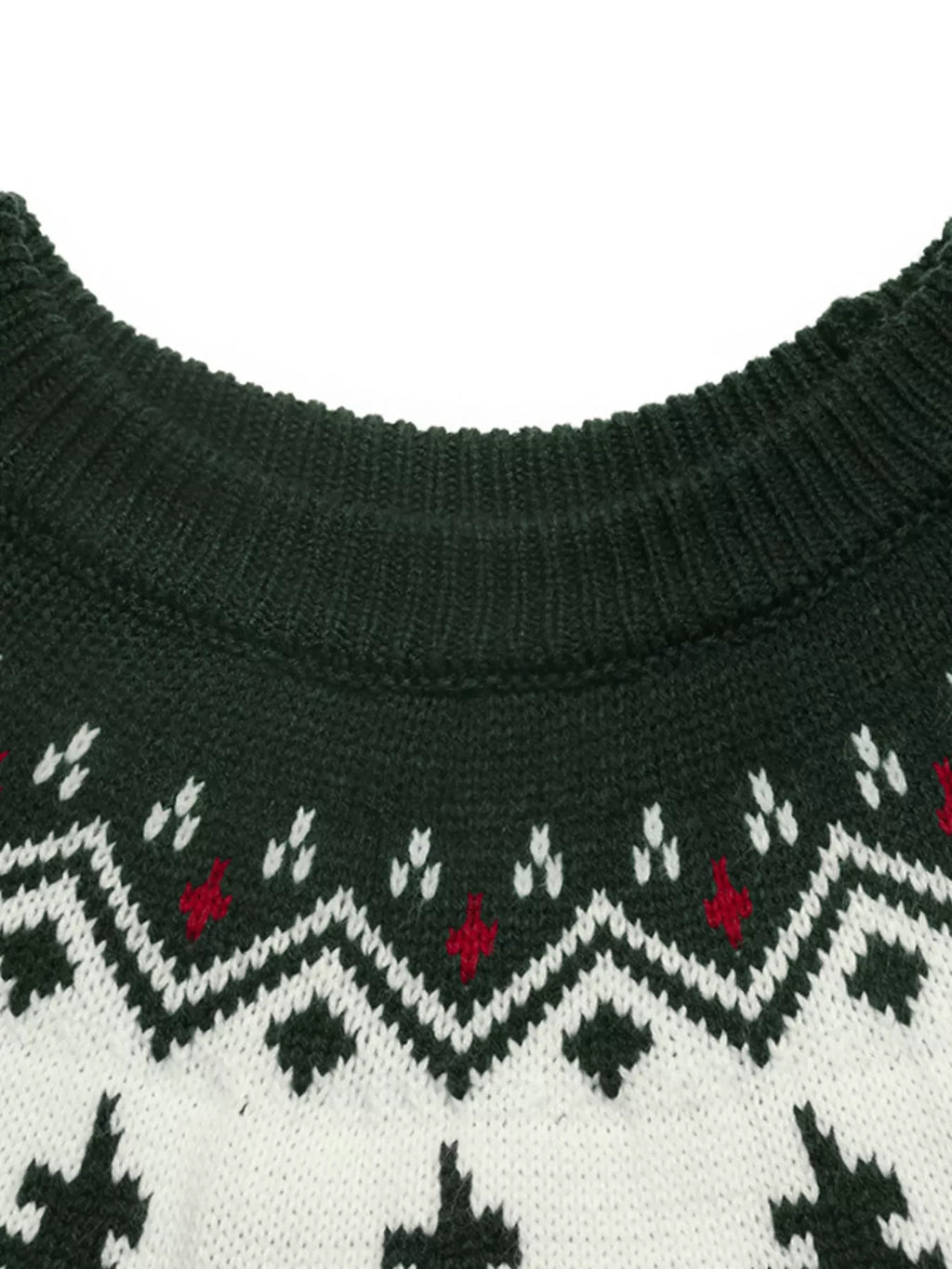 Christmas Tree Pattern Round Neck Sweater
