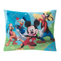 Disney Mickey Mouse Blue, Red, and Green, Donald Duck, Pluto, and Goofy Fun Starts Here Decorative Toddler Pillow