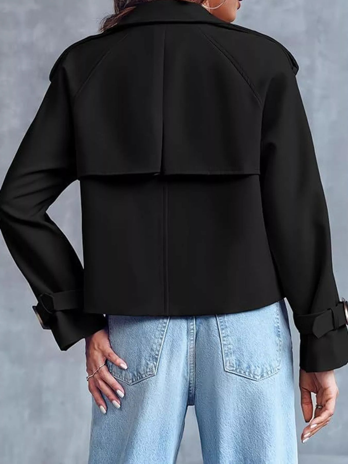 Double-Breasted Cropped Trench Outerwear