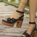 Open Toe Block Heels Sandals