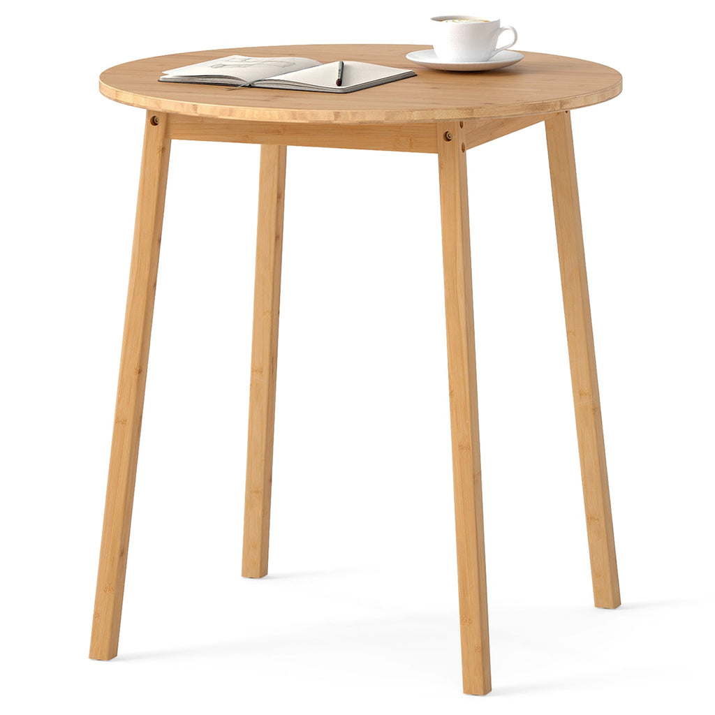 27.5 Inch Round Bamboo Dining Table for 2-4 Person-Natural