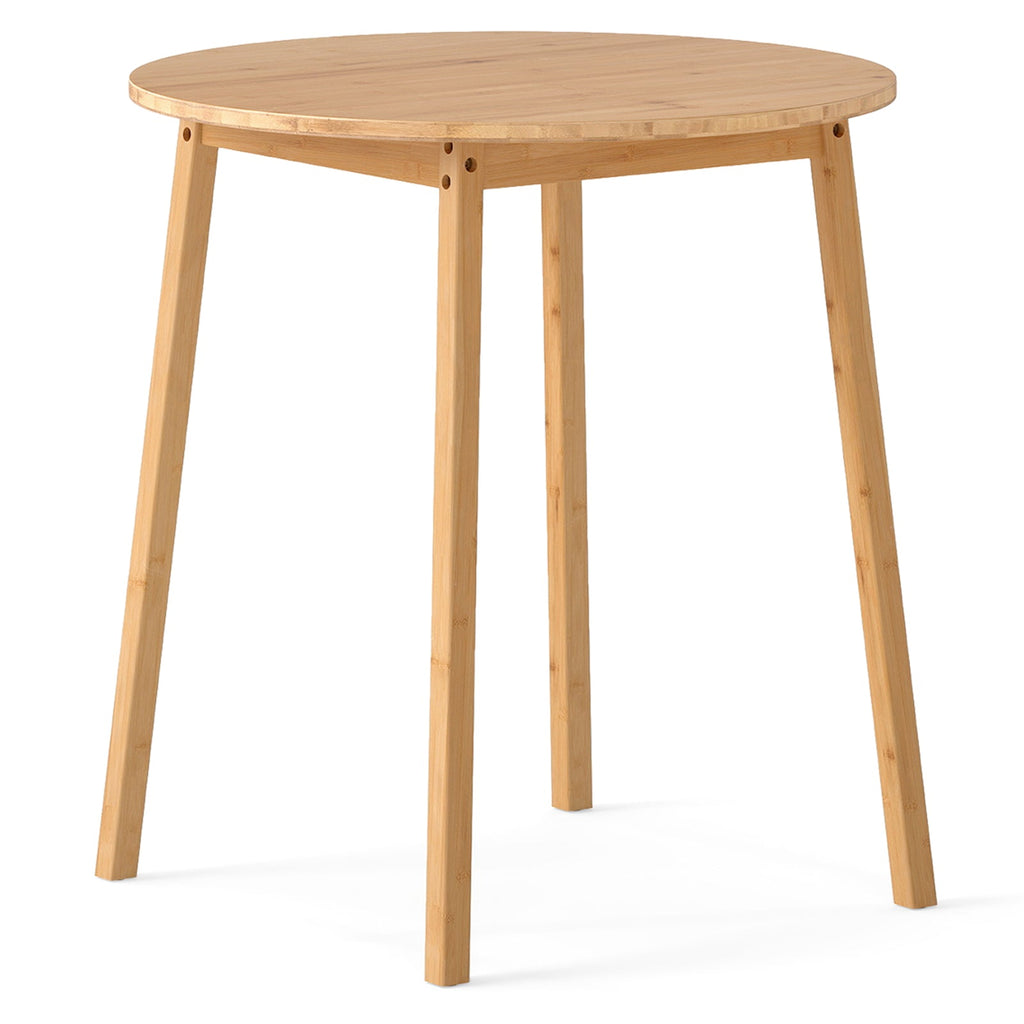 27.5 Inch Round Bamboo Dining Table for 2-4 Person-Natural