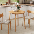27.5 Inch Round Bamboo Dining Table for 2-4 Person-Natural