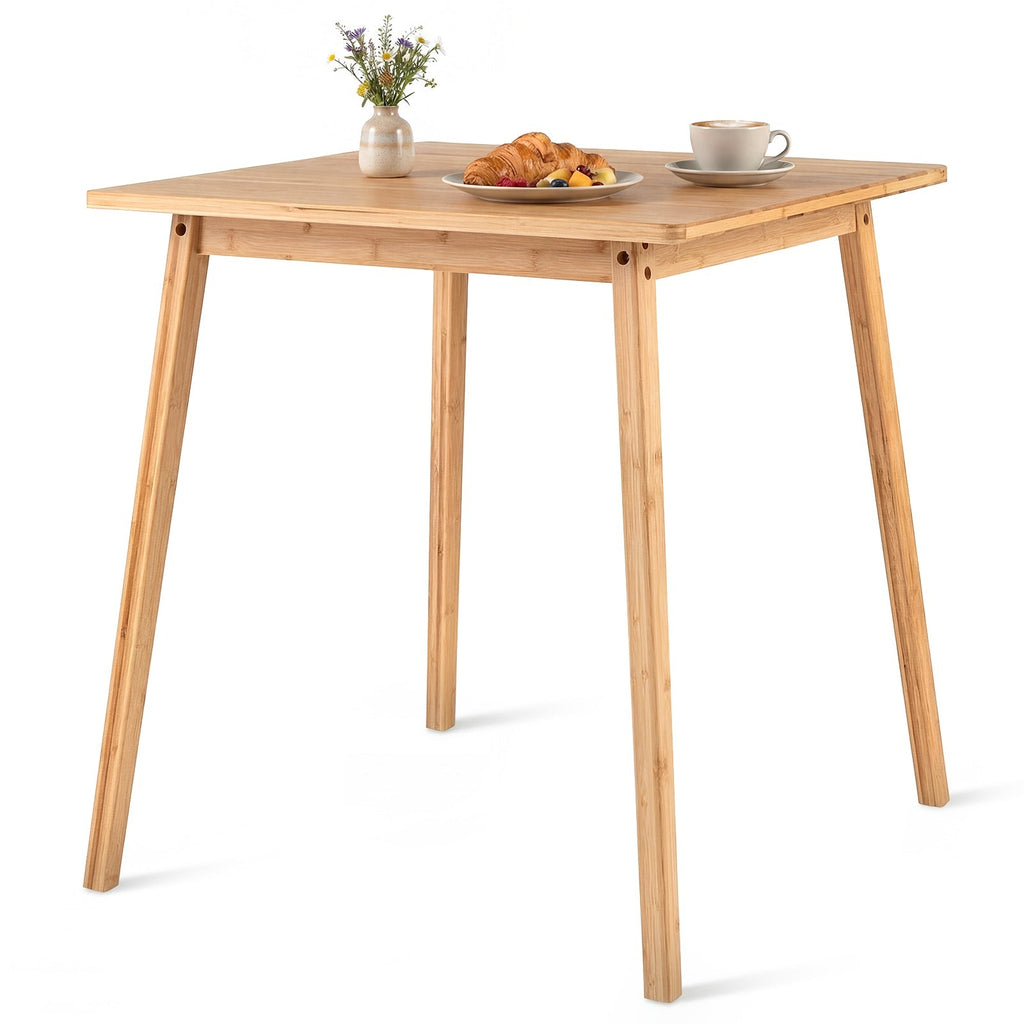 27.5 Inch Square Bamboo Dining Table for 2-4 People-Natural