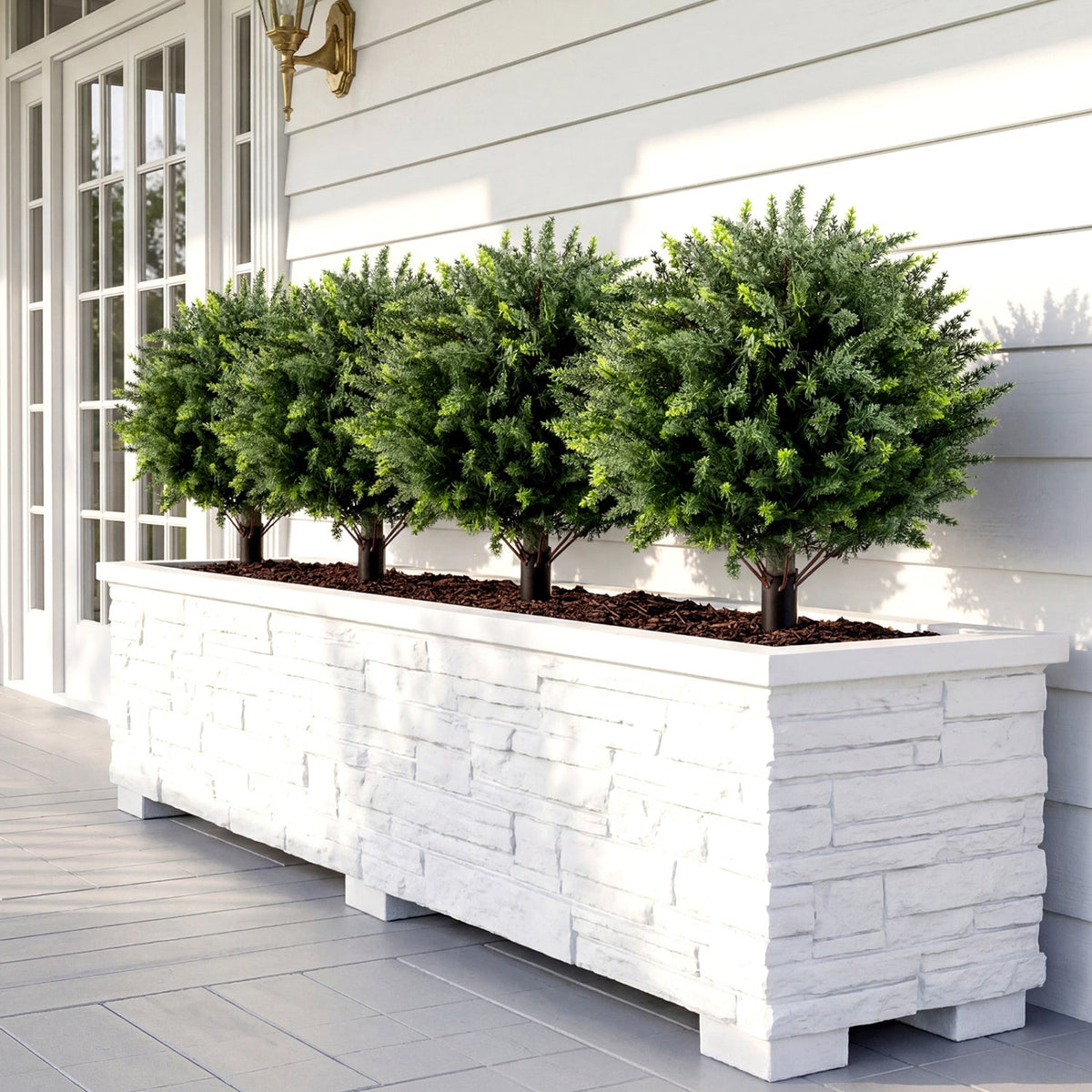 Artificial Cypress Topiary Trees 27.5" with Ground Spikes Set of 2