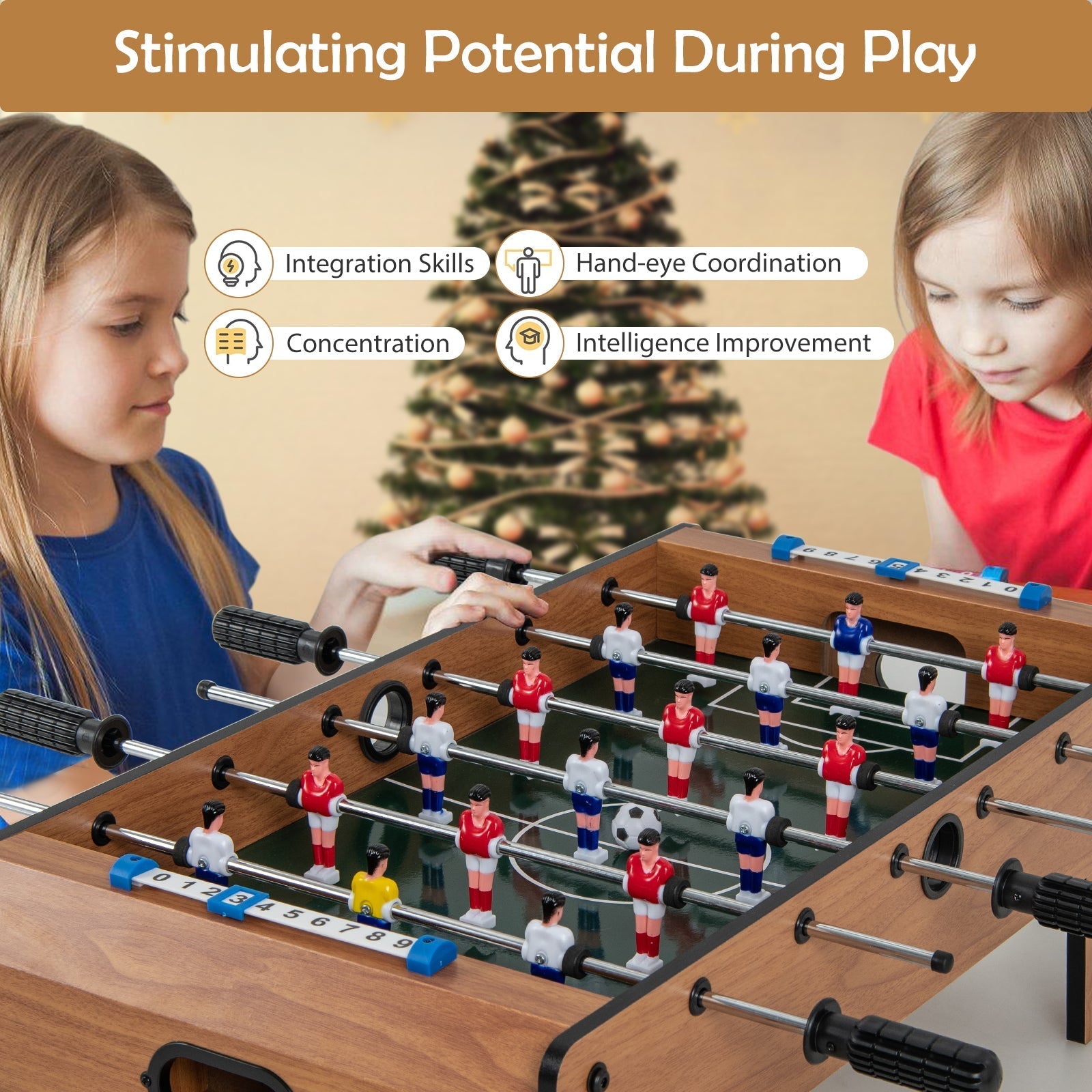 27 Inch Foosball Table Mini Tabletop Soccer Game