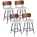 27 Inch Padded Counter Barstools Set of 4 with Metal Legs
