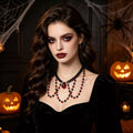 Gothic Vampire Beaded Teardrop Necklace