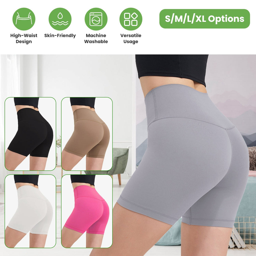 High-Waist Biker Shorts with Tummy Control for Workouts