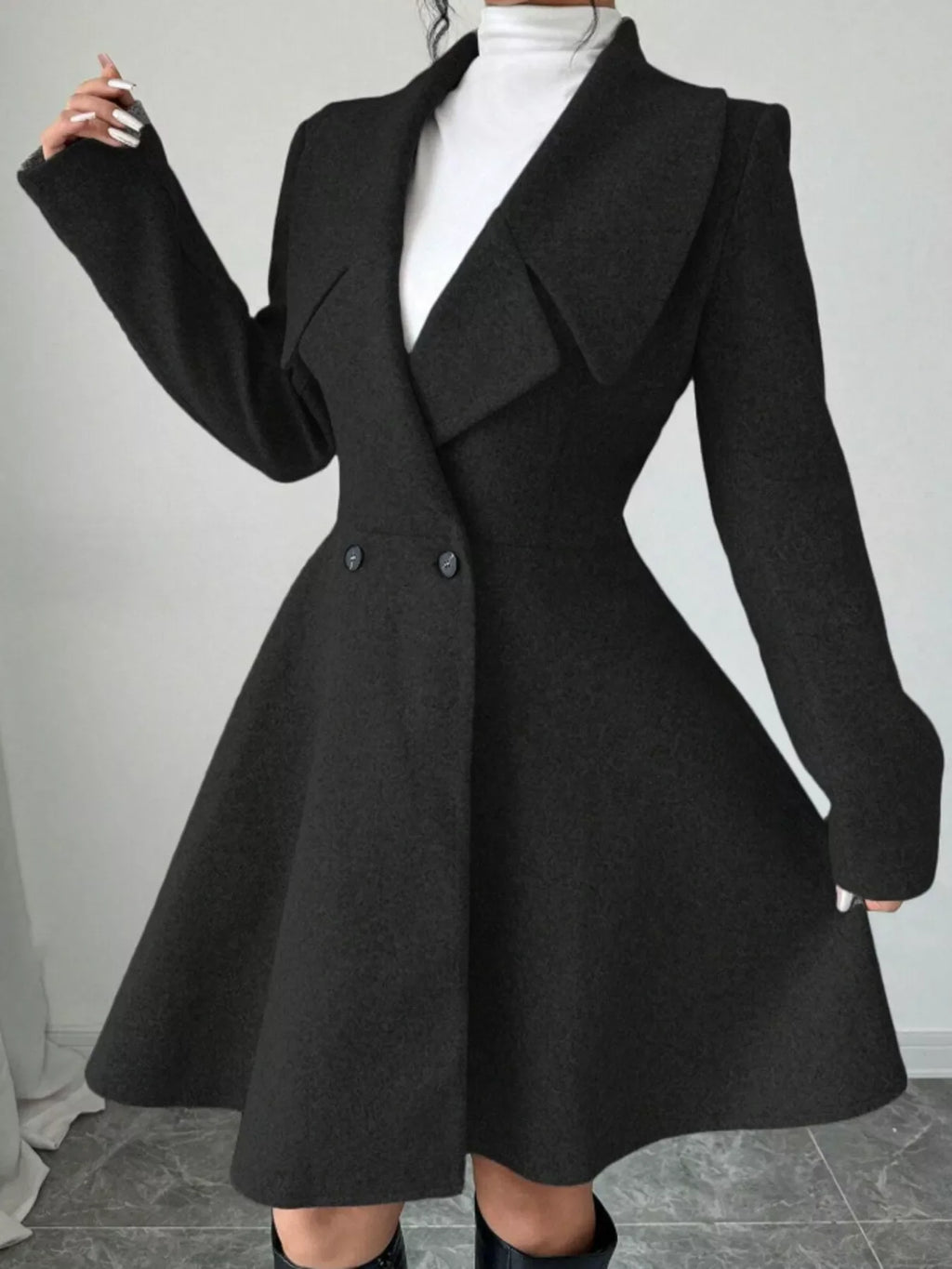 Double-Breasted Long Sleeve Outerwear