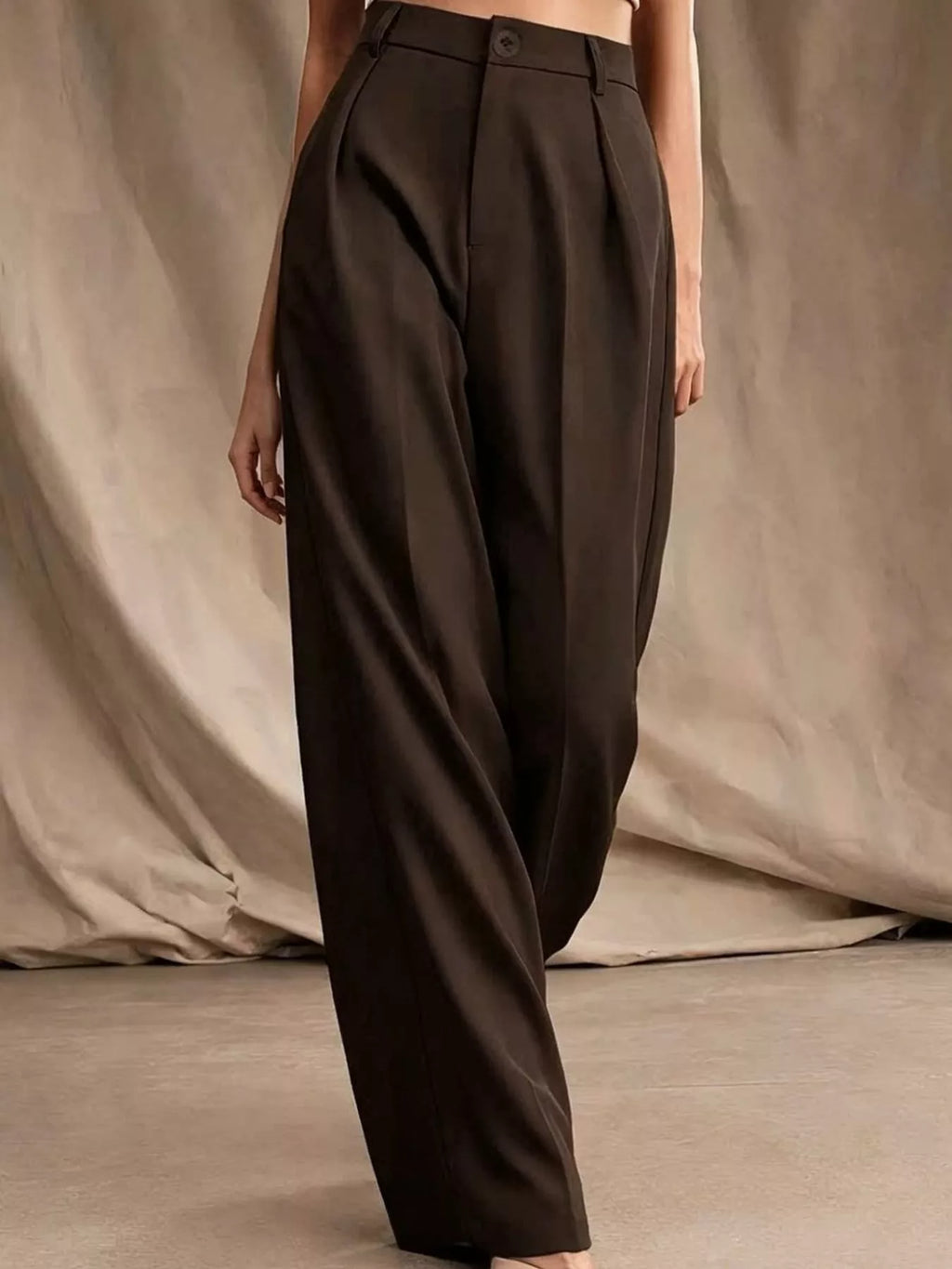 High-Waisted Pleated Wide-Leg Pants