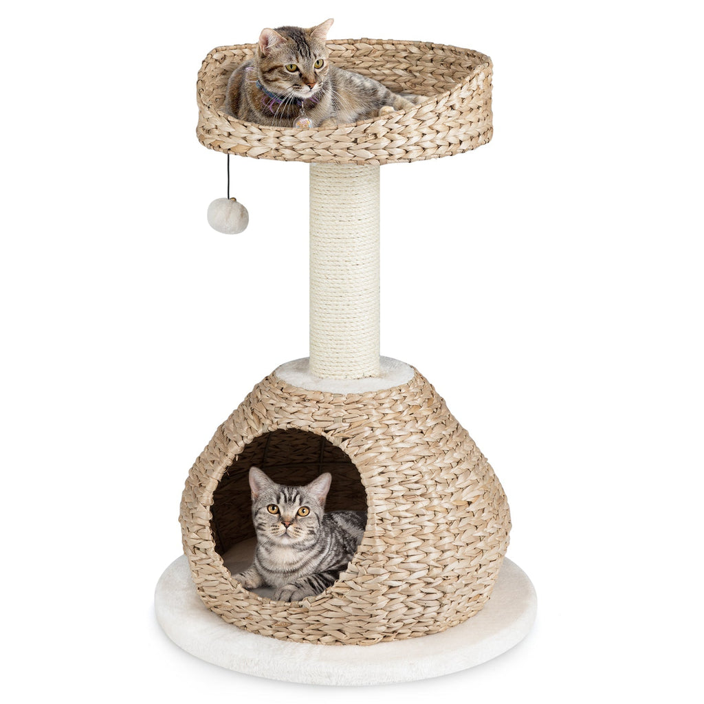 28 Inches Hand-Made Cat Tree Tower with Jump Platform