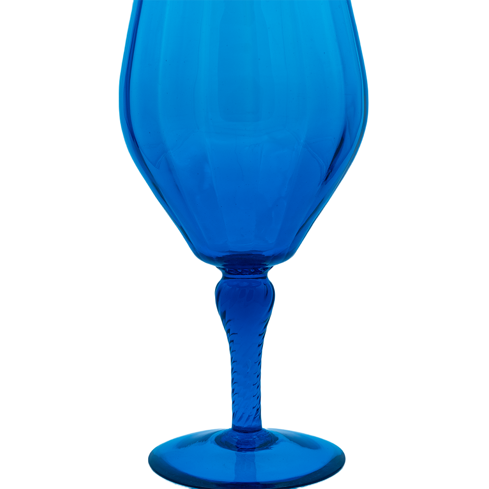 Italian Empoli Teardrop Art Glass Vase – Blue Mid‑Century Accent